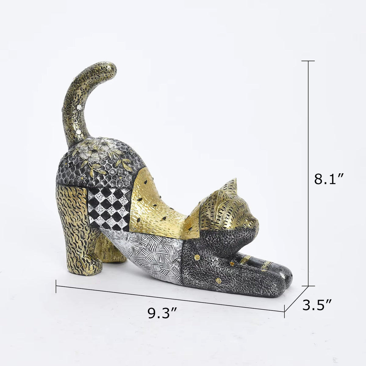 Cat Figurine Art Deco Resin 23.5x8.8x20.5cm HX05S310