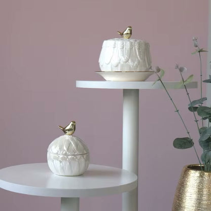 Golden Bird porcelain set including Golden Bird Porcelain Jar — Small