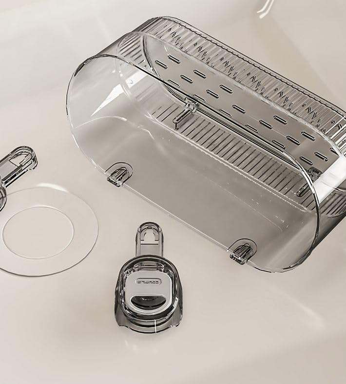 Transparent Gray Shower Caddy | Vacuum Suction Lock Wall Basket