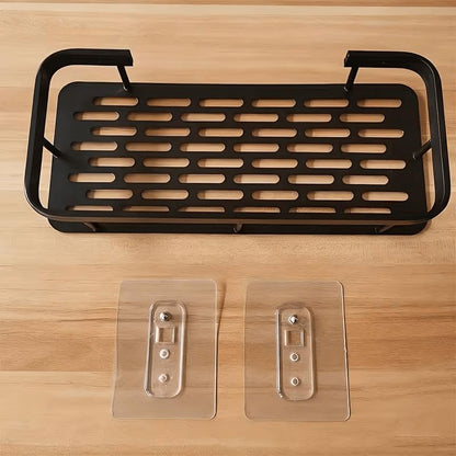 Aluminium Bathroom Shelf Pack of 2 | No-Drill Self-Adhesive Wall Rack