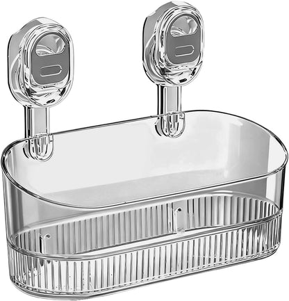 Transparent Gray Shower Caddy | Vacuum Suction Lock Wall Basket