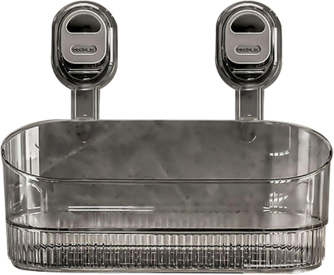 Transparent Gray Shower Caddy | Vacuum Suction Lock Wall Basket
