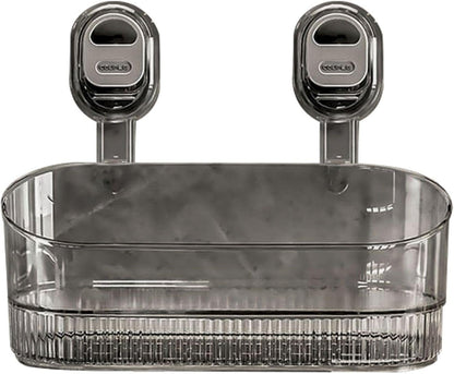 Transparent Gray Shower Caddy | Vacuum Suction Lock Wall Basket