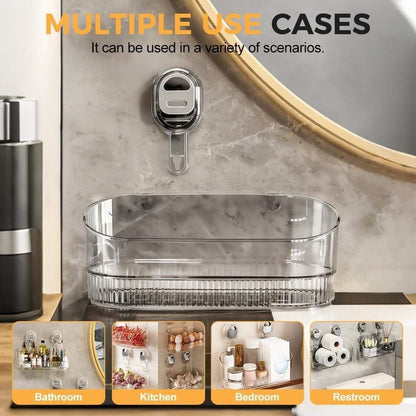 Transparent Gray Shower Caddy | Vacuum Suction Lock Wall Basket