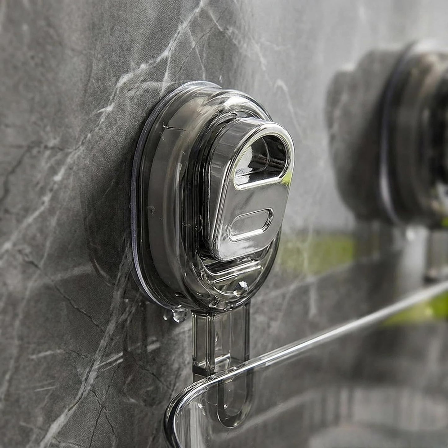 Transparent Gray Shower Caddy | Vacuum Suction Lock Wall Basket