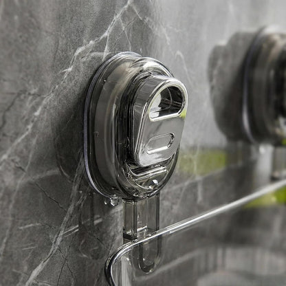 Transparent Gray Shower Caddy | Vacuum Suction Lock Wall Basket