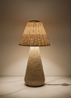Handwoven wicker Bamboo Rattan Table lamp | Bedside Lamp | Night Lamp