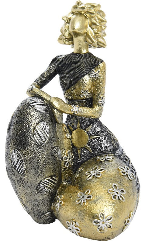 Gilt Sprig Lady on a Sphere