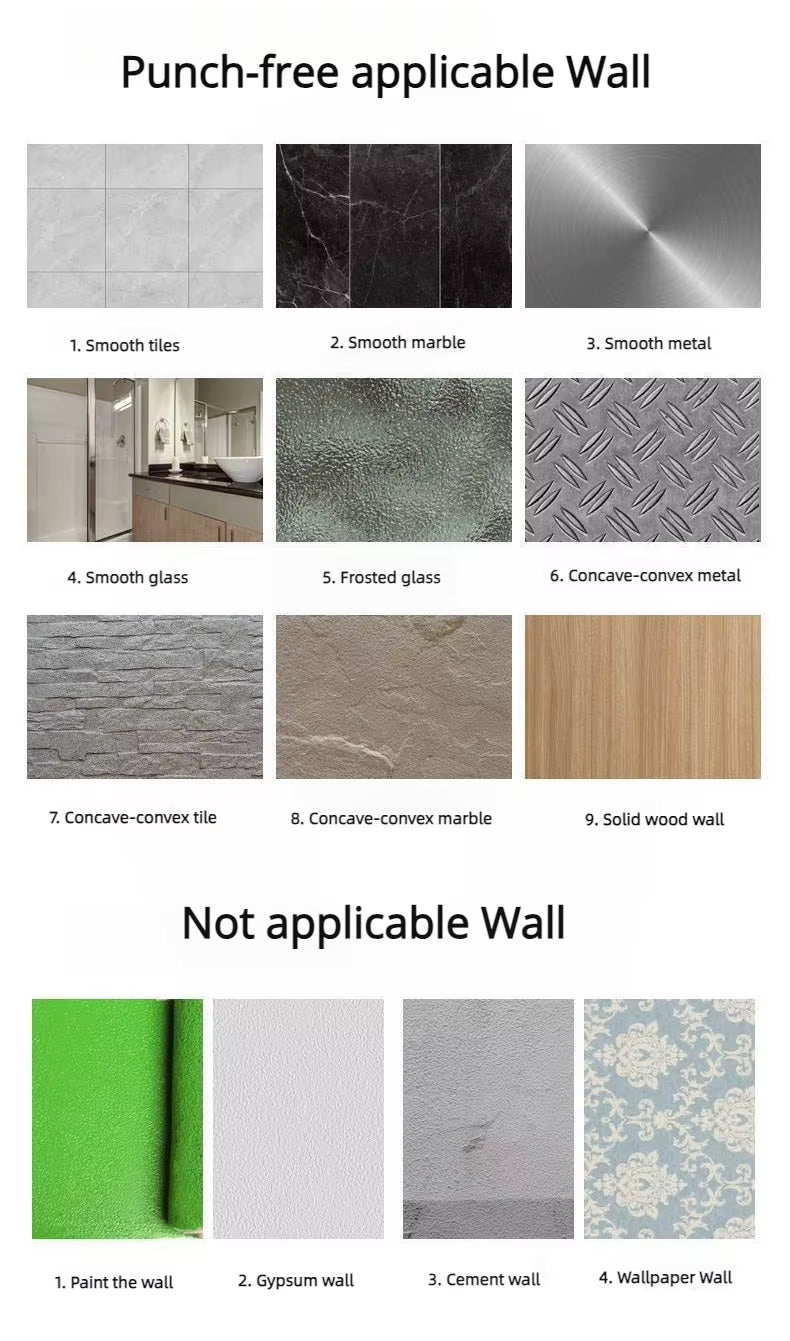 Aluminium Bathroom Shelf Pack of 2 | No-Drill Self-Adhesive Wall Rack