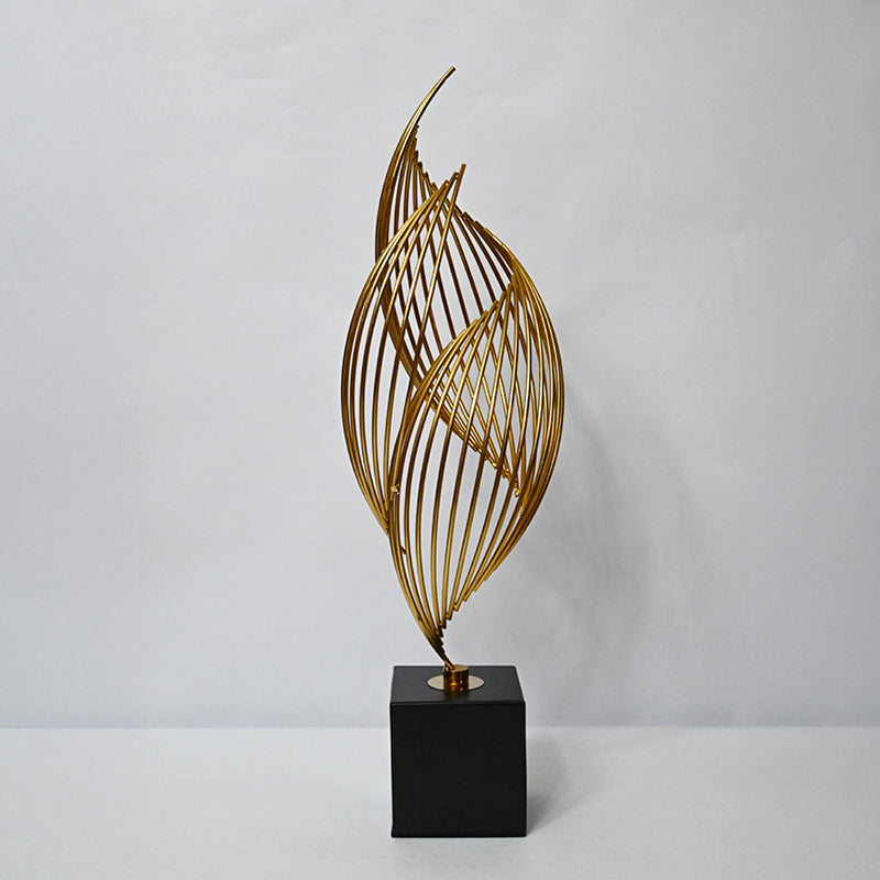 Arc & Matter Showpiece Contemporary Brass Gold and Black 7x7x46cm
