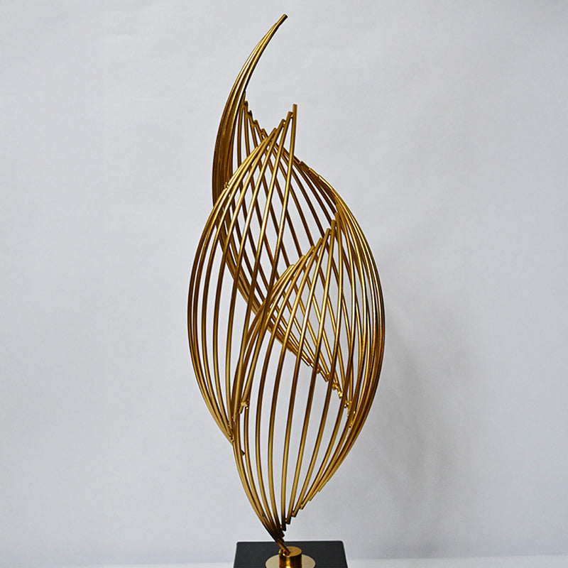 Arc & Matter Showpiece Contemporary Brass Gold and Black 7x7x46cm