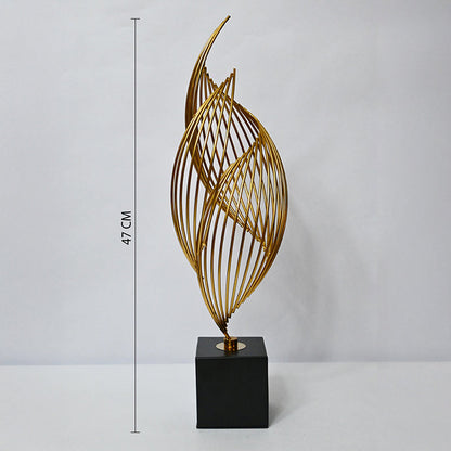 Arc & Matter Showpiece Contemporary Brass Gold and Black 7x7x46cm