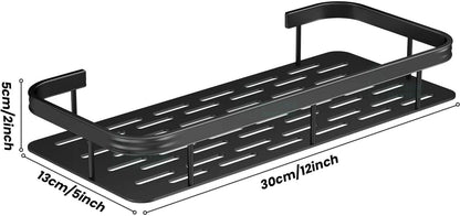 Aluminium Bathroom Shelf Pack of 2 | No-Drill Self-Adhesive Wall Rack