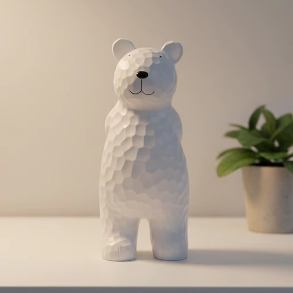 Bear Figurine Art Deco Porcelain 7.3x7.6x17.2cm AD41F603