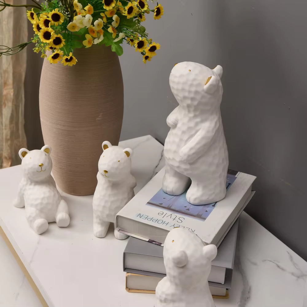 Bear Figurine Art Deco Porcelain 7.3x7.6x17.2cm AD41F603