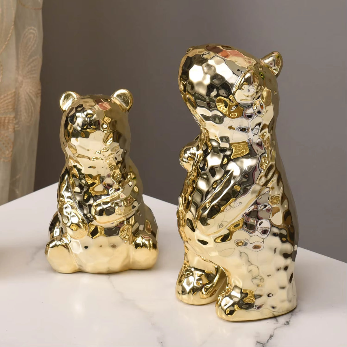 Bear Figurine Art Deco Porcelain 7.3x7.6x17.2cm AD41F603