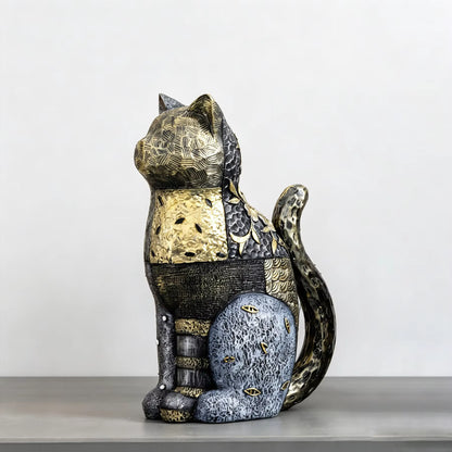 Cat Figurine Art Deco Resin 13.5x9x20cm HX05S119