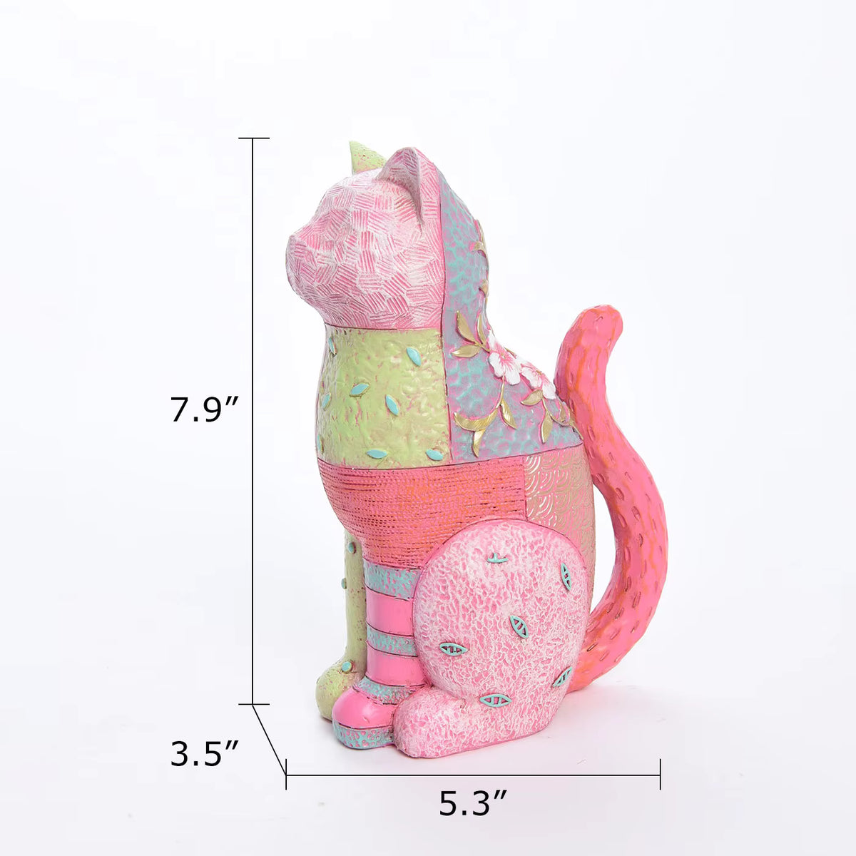 Cat Figurine Art Deco Resin 13.5x9x20cm HX05S119