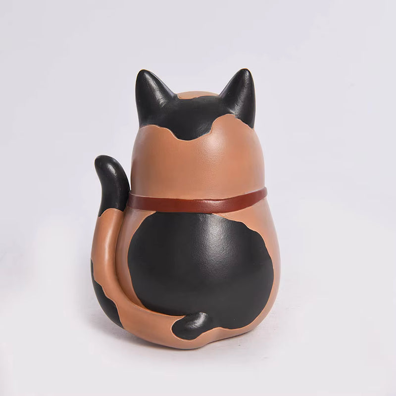 Cat Figurine Cute Resin 10.6x10.3x13.3cm AX04S038