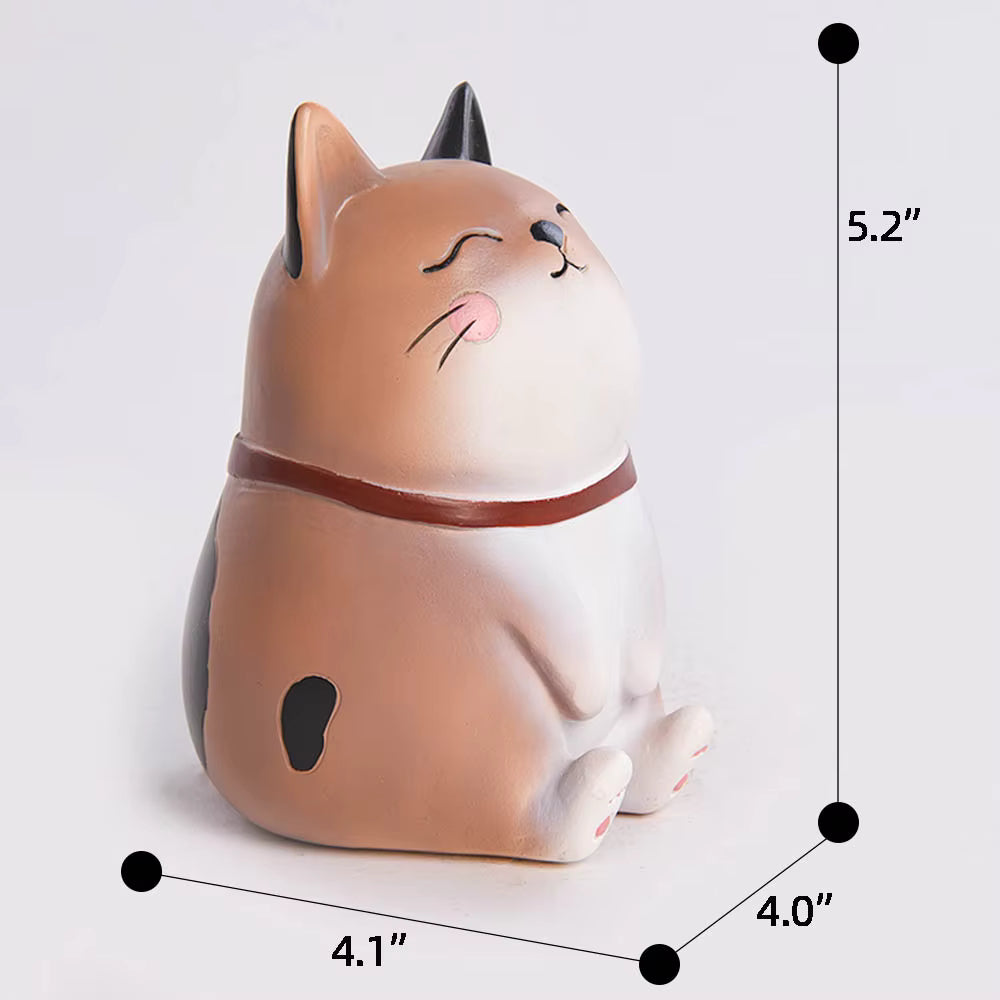 Cat Figurine Cute Resin 10.6x10.3x13.3cm AX04S038