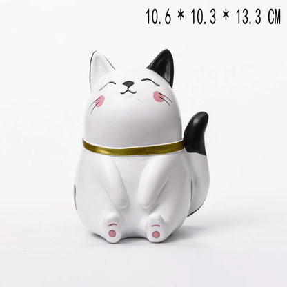 Cat Figurine Cute Resin 10.6x10.3x13.3cm AX04S038