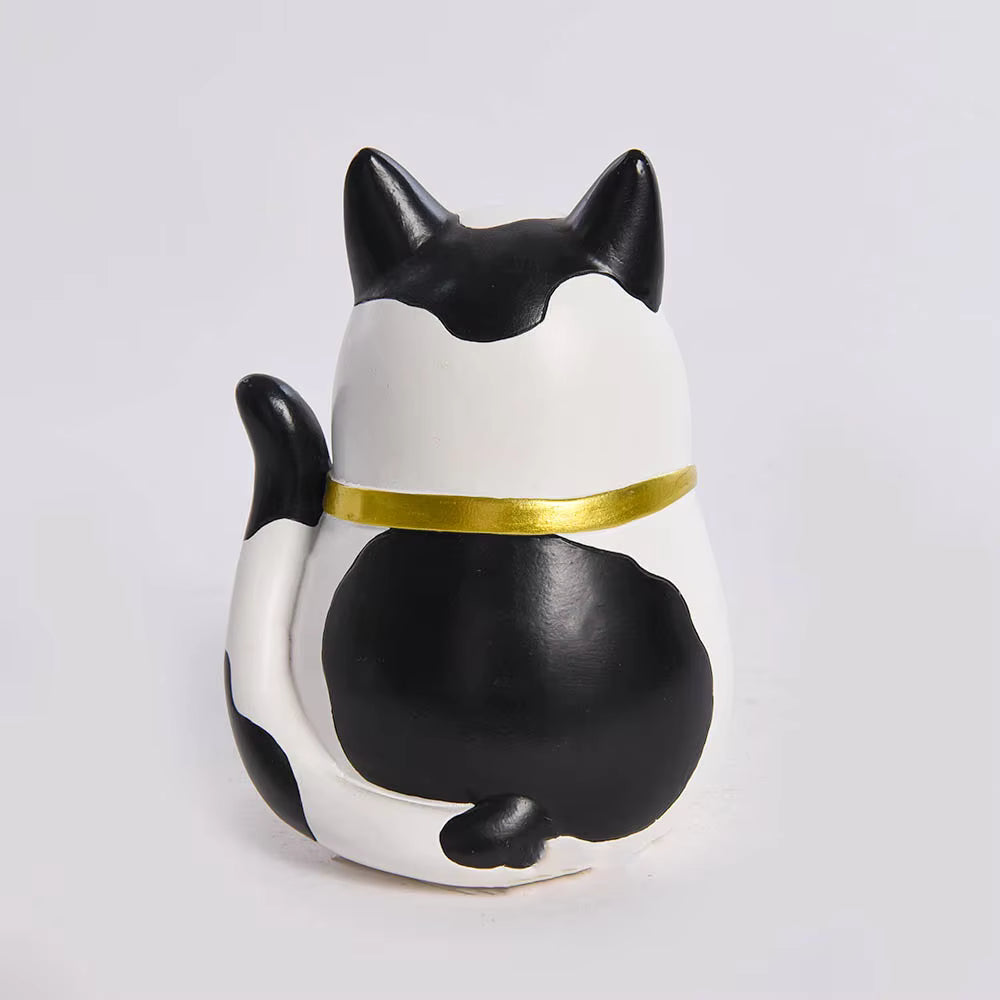 Cat Figurine Cute Resin 10.6x10.3x13.3cm AX04S038