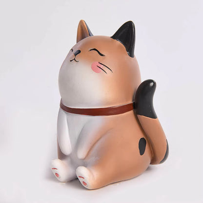 Cat Figurine Cute Resin 10.6x10.3x13.3cm AX04S038