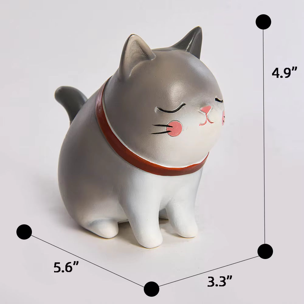 Cat Figurine Modern Resin 10.6x10.3x13.3cm AX04S037