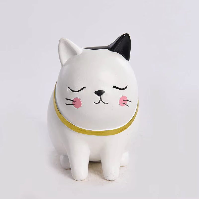 Cat Figurine Modern Resin 10.6x10.3x13.3cm AX04S037