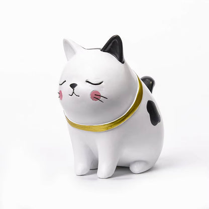 Cat Figurine Modern Resin 10.6x10.3x13.3cm AX04S037