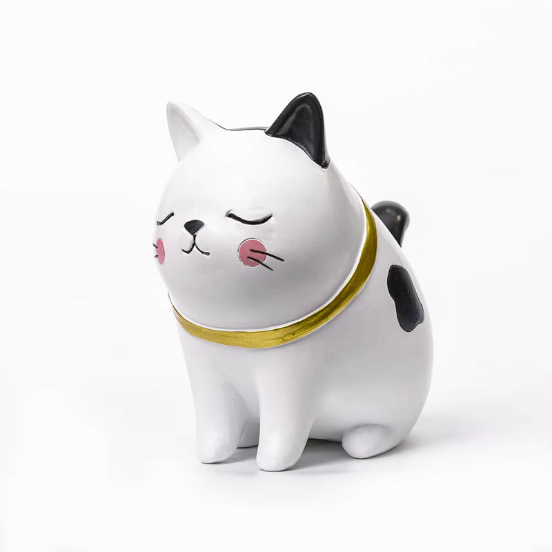 Cat Figurine Modern Resin 10.6x10.3x13.3cm AX04S037