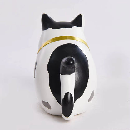 Cat Figurine Modern Resin 10.6x10.3x13.3cm AX04S037