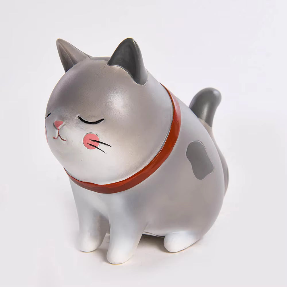 Cat Figurine Modern Resin 10.6x10.3x13.3cm AX04S037