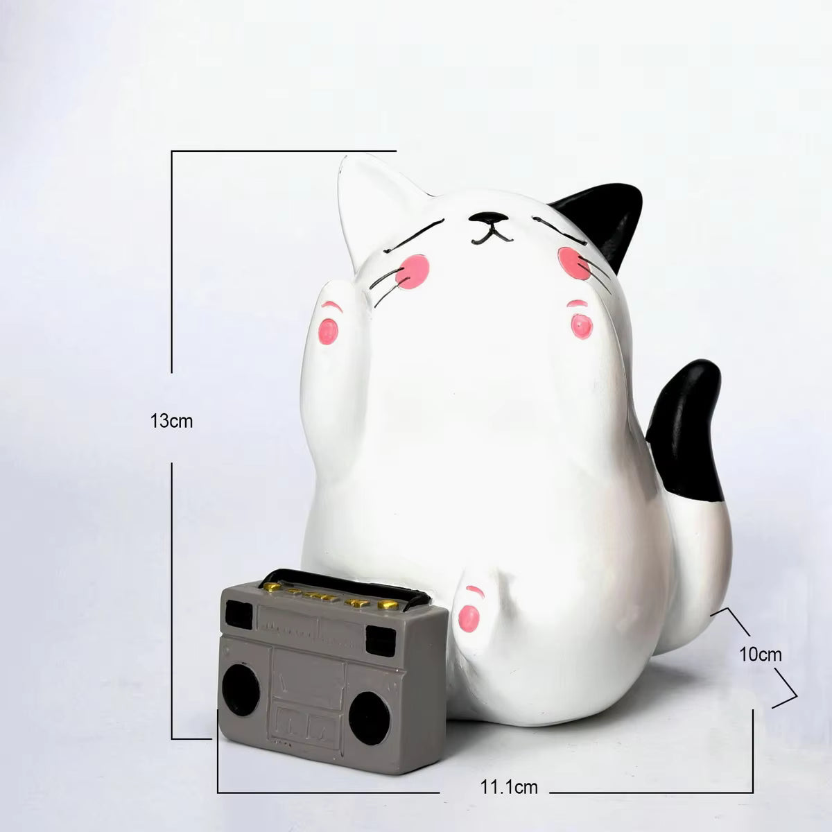 Cat Figurine Modern Resin 11x10x15.6cm AX04S034