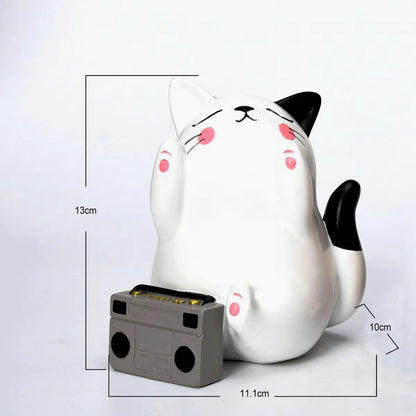 Cat Figurine Modern Resin 11x10x15.6cm AX04S034