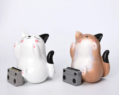 Cat Figurine Modern Resin 11x10x15.6cm AX04S034
