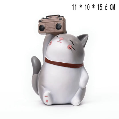 Cat Figurine Modern Resin 11x10x15.6cm AX04S034