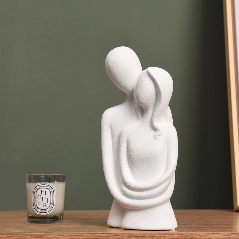 Quiet Embrace Ceramic Couple Sculpture