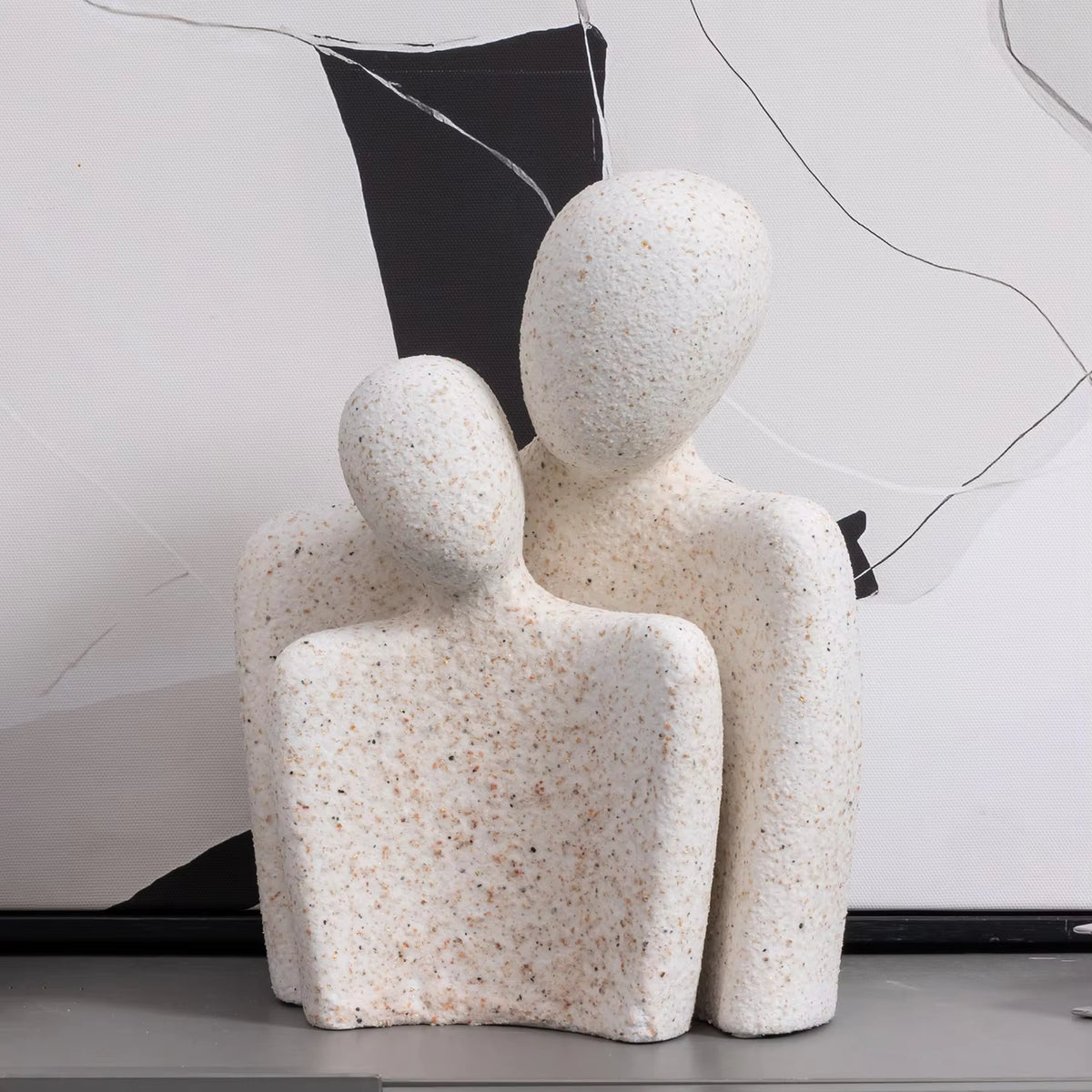 Couple Figurine Modern Style Handmade Resin GX04S029A+B