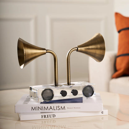 Echo Luxe Sculpture Contemporary Brass and Acrylic