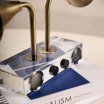 Echo Luxe Sculpture Contemporary Brass and Acrylic