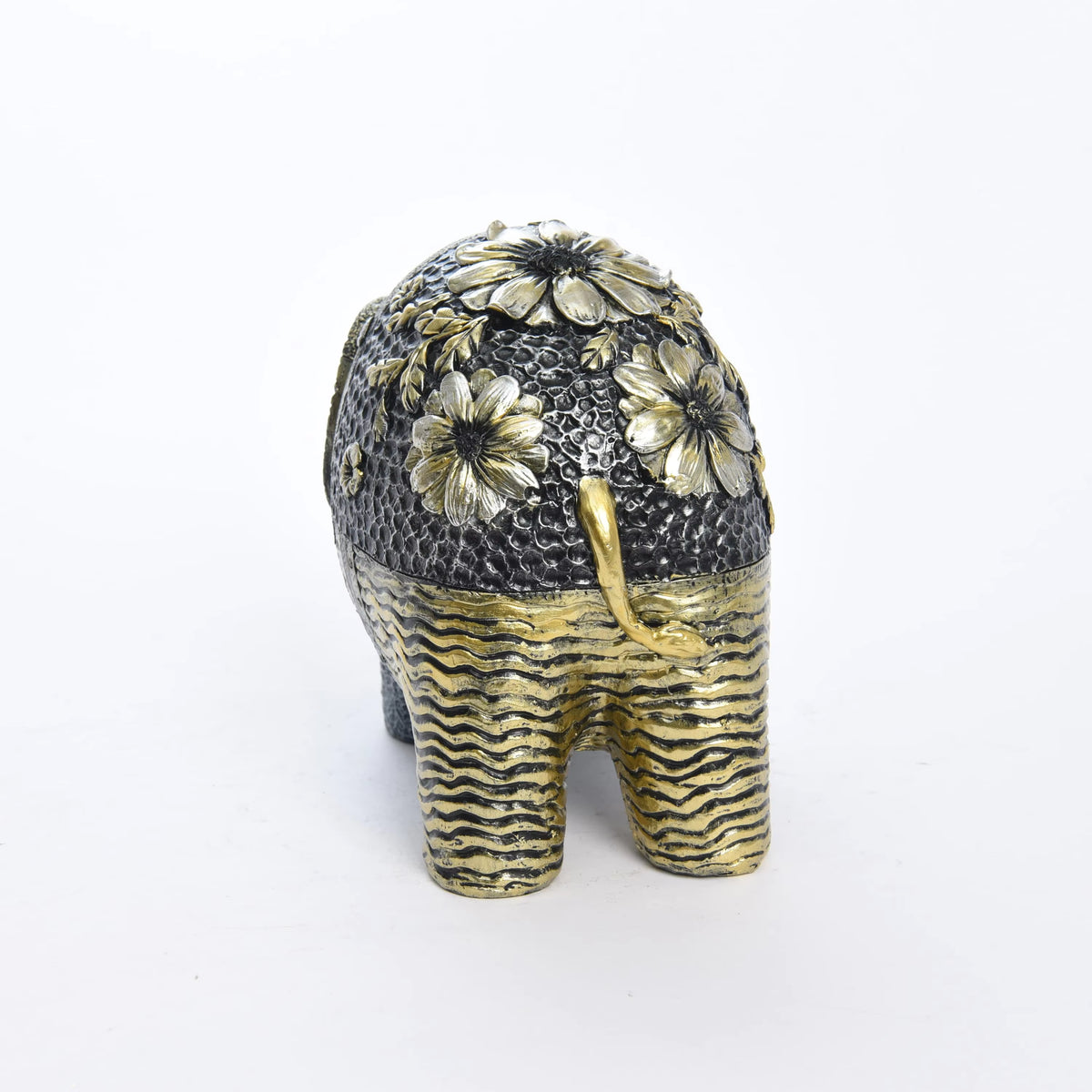 Elephant Figurine Art Deco Floral Resin 18.5x11x15cm HX05S146