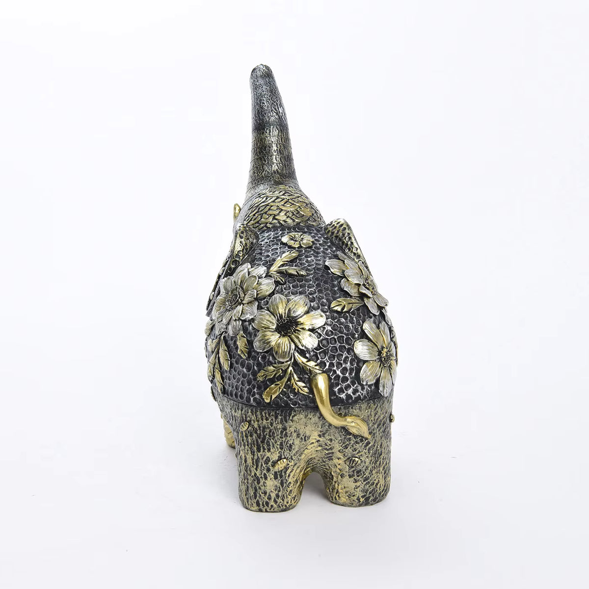 Elephant Figurine Vintage Floral Resin 20x10.8x22.7cm HX05S145