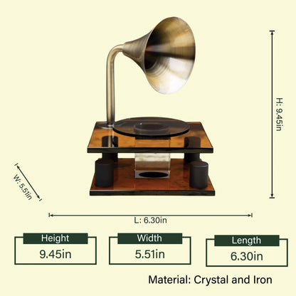 Horn Figurine Retro Vintage Crystal and Iron 16x14x24cm