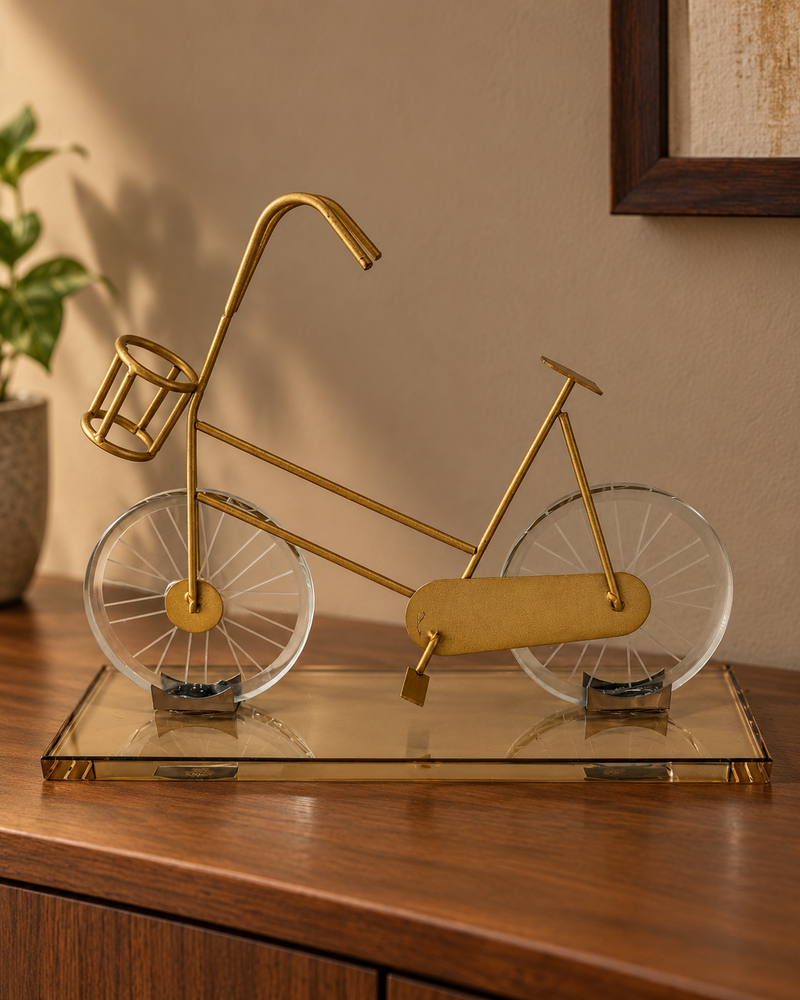 Promenade Crystal-Wheel Bicycle Sculpture