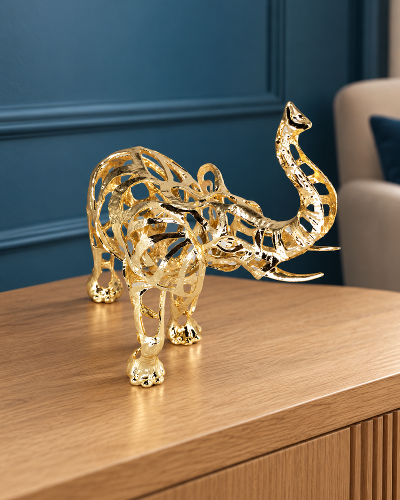 Regal Openwork Elephant Sculpture
