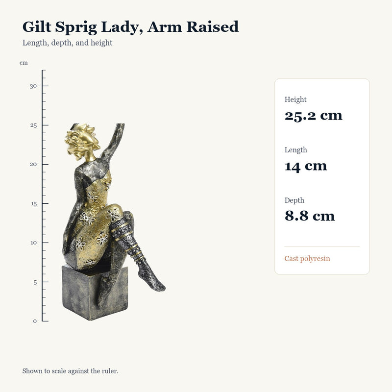 Gilt Sprig Lady, Arm Raised