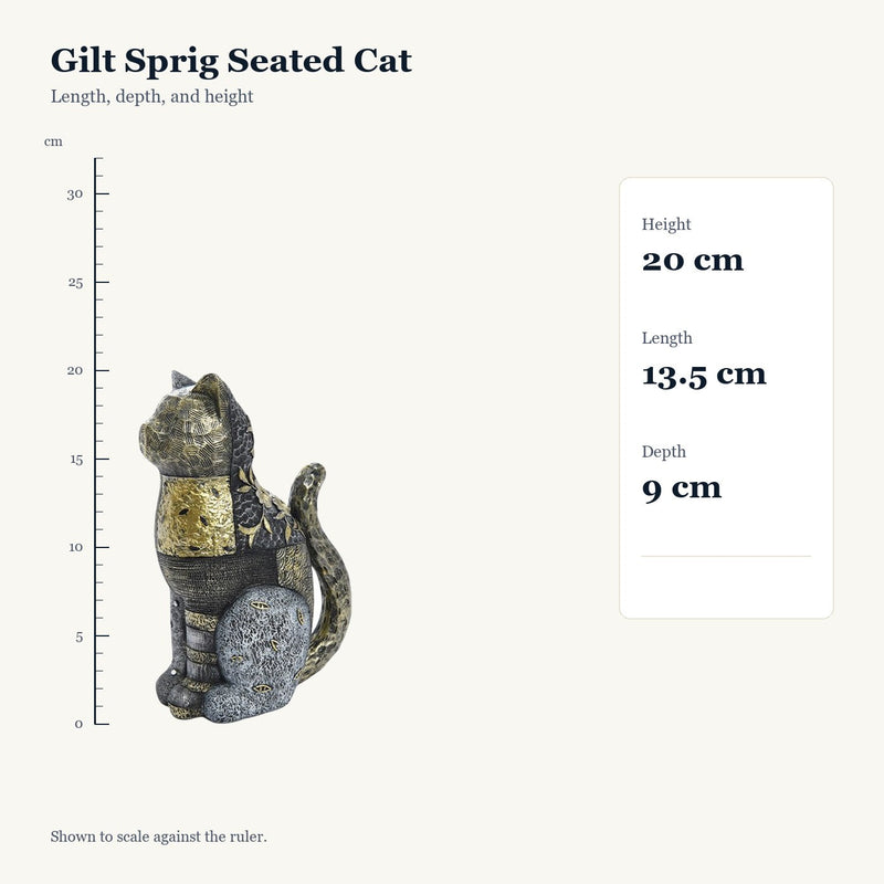 Gilt Sprig Seated Cat