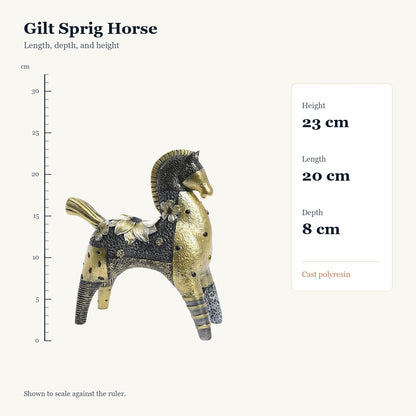 Gilt Sprig Horse, size guide