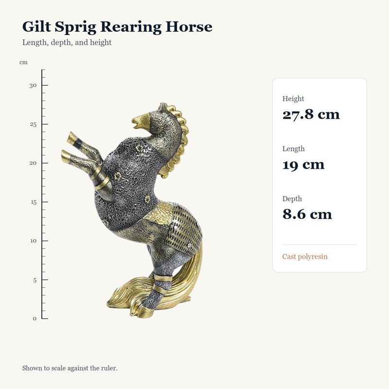 Gilt Sprig Rearing Horse